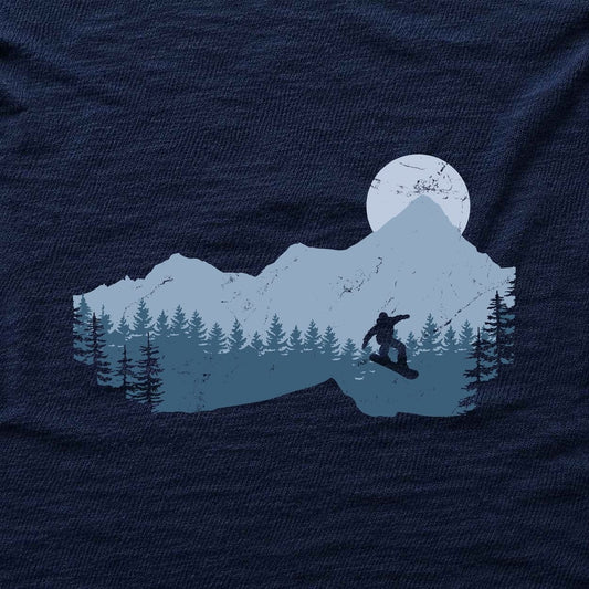 Snowboard Jump Landscape T-shirt - Navy - hero