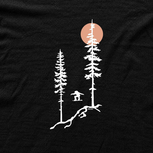 Snowboard Jump Trees T-shirt - Black - hero