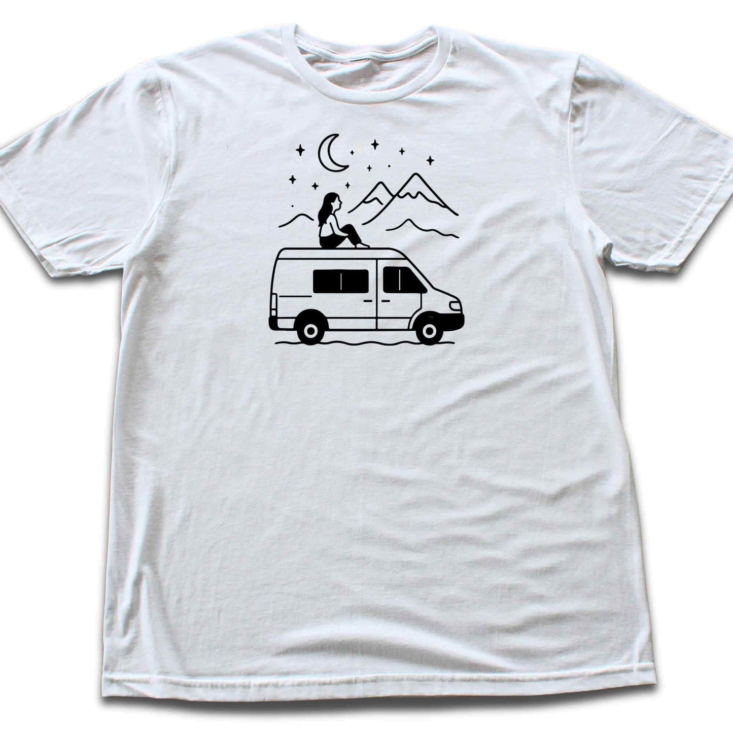 Van Night Landscape Girl T-shirt