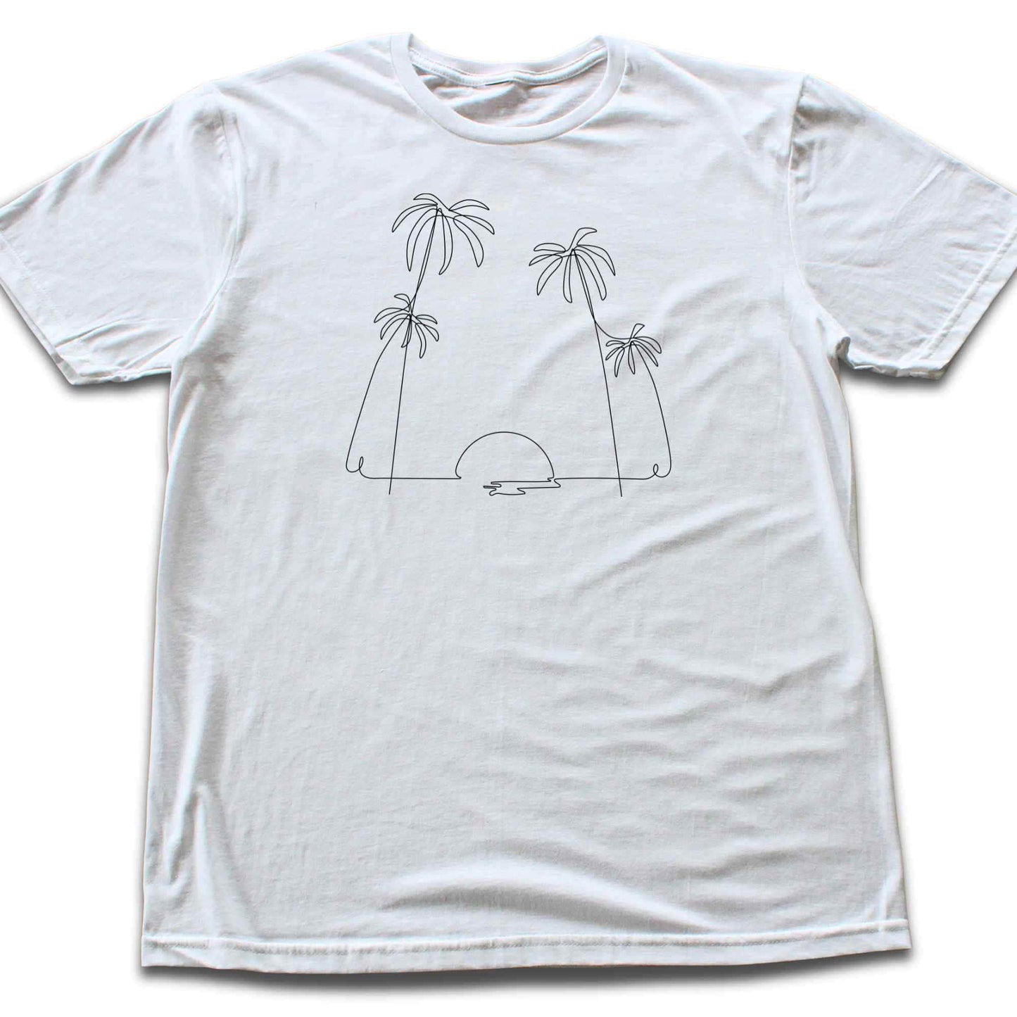 Line Art Palm Tree Sun T-shirt
