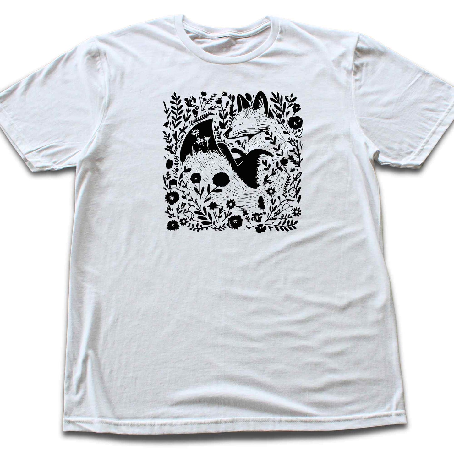Fox Floral Patern T-shirt