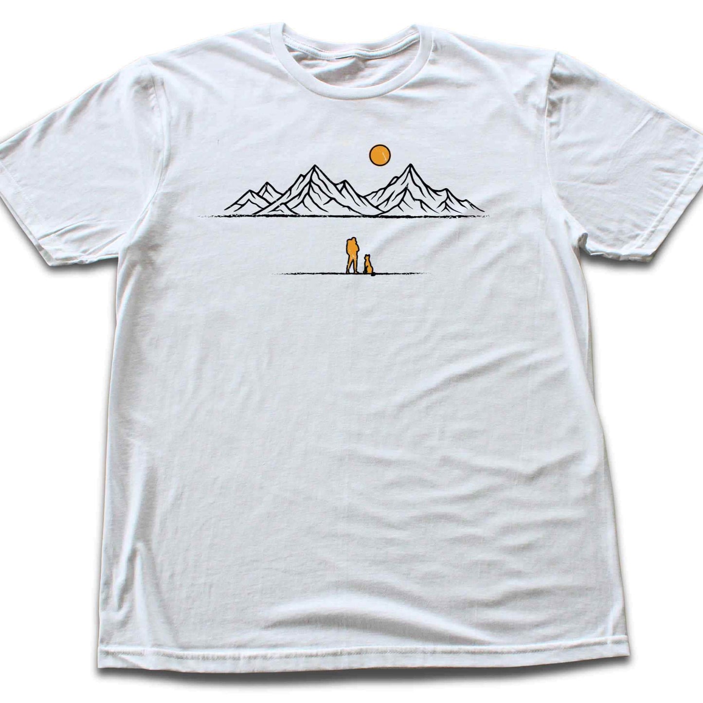 Mountains Man and Dog T-shirt