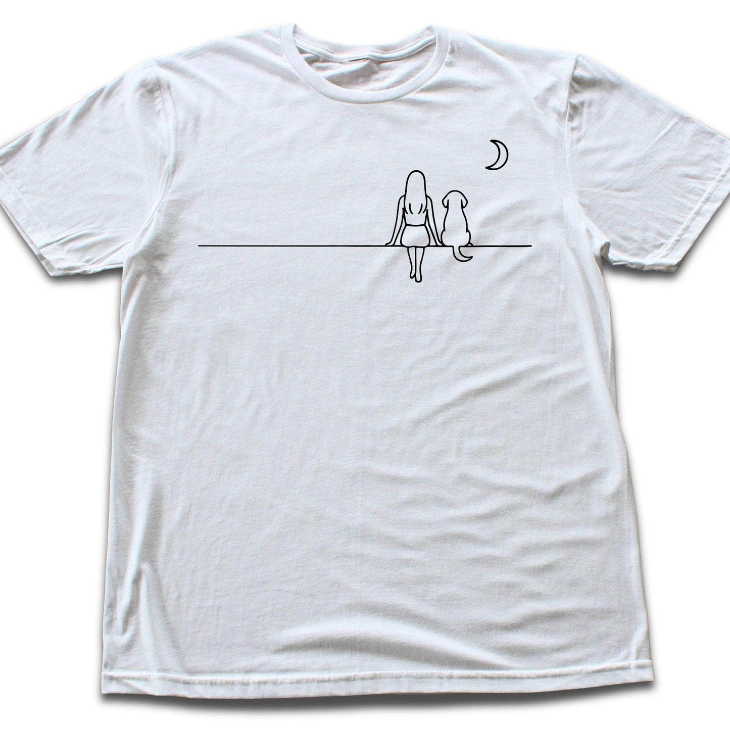 Girl And Dog Moon T-shirt