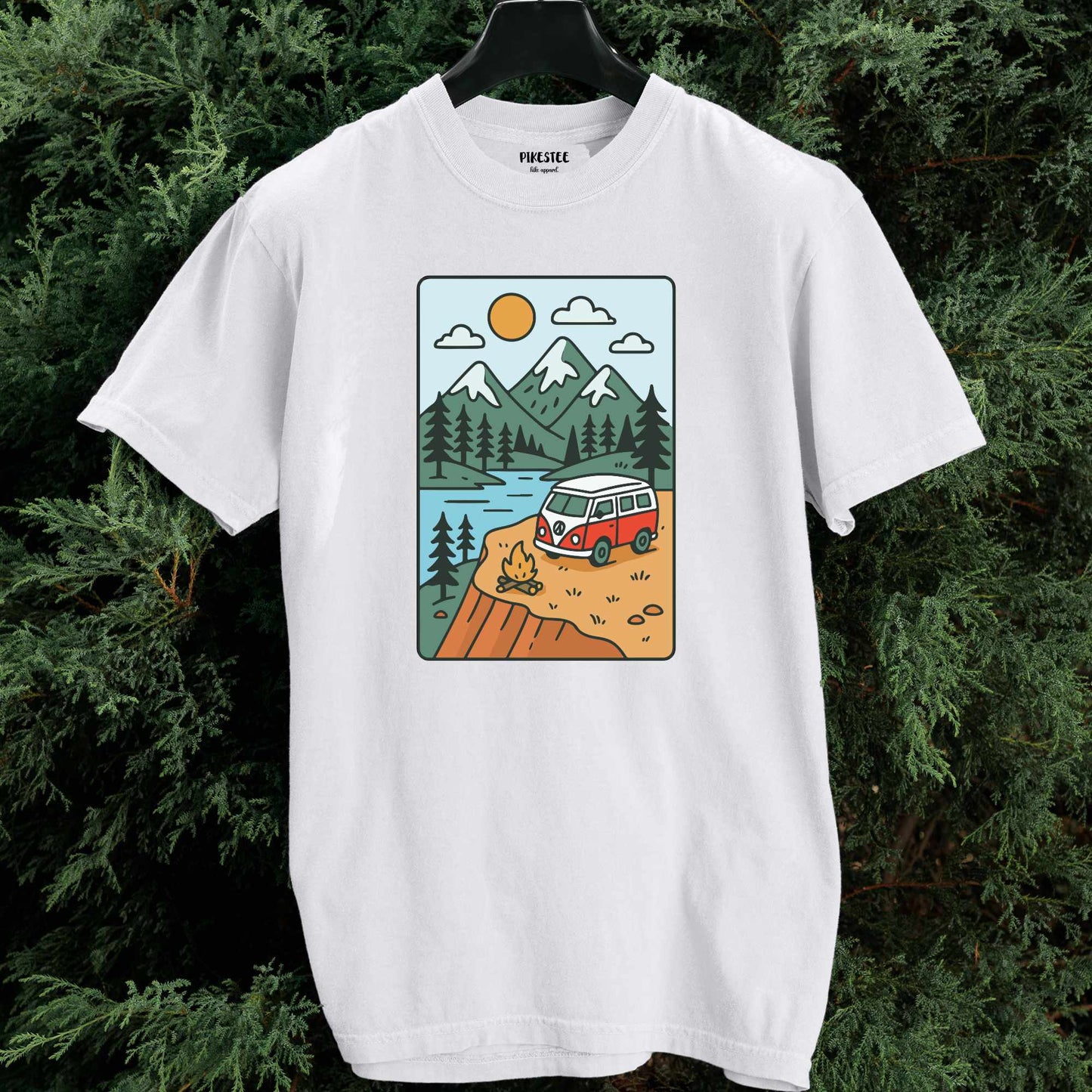 Cartoon Van Landscape T-shirt