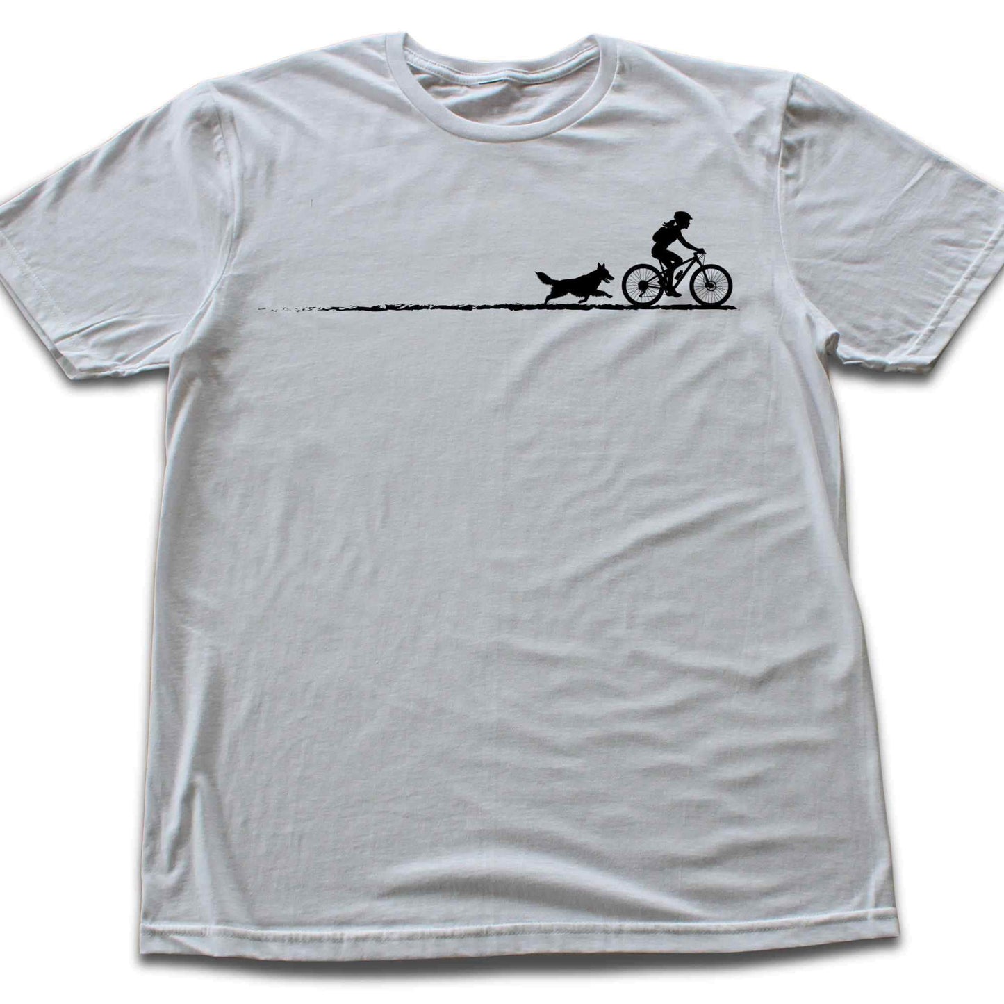 Biking Girl And Dog Path T-shirt