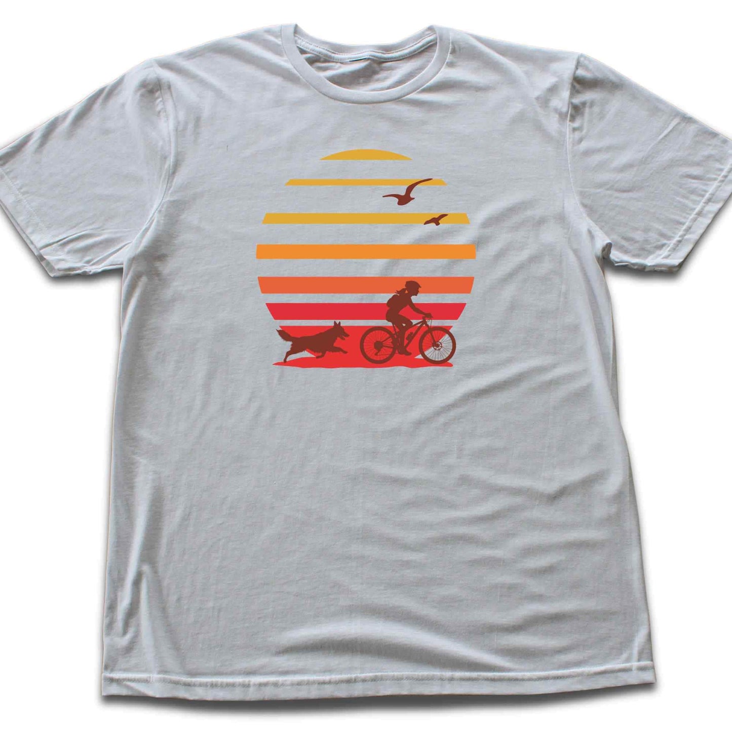 Biking Girl And Dog Colors T-shirt
