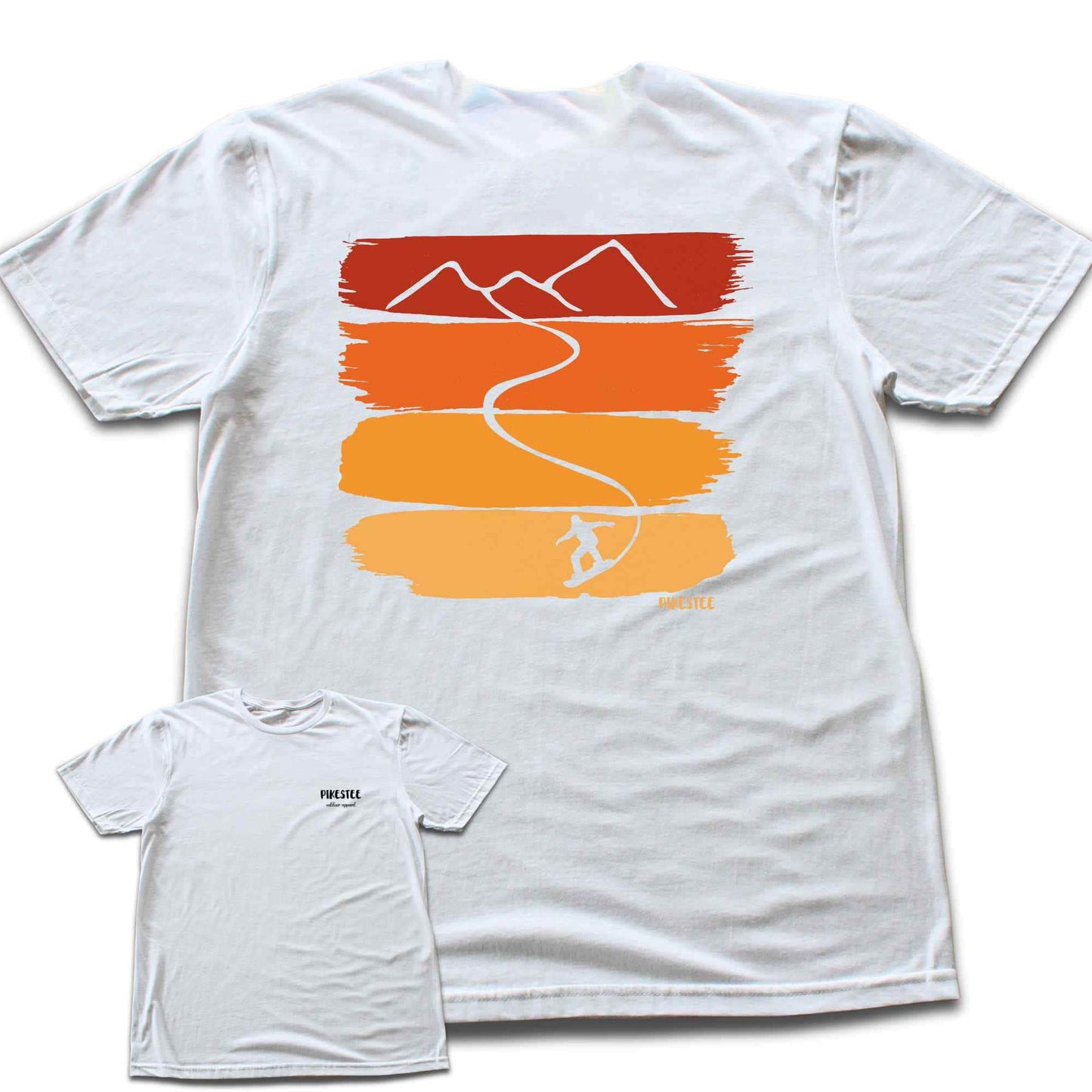 Back Print Gradient Snowboard Path T-shirt