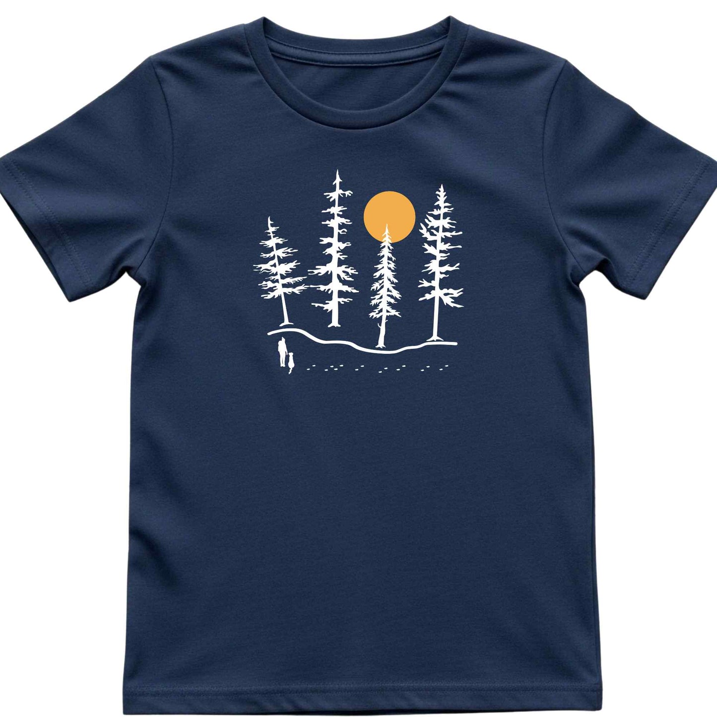 Hiker and Dog Forest Kids T-Shirt