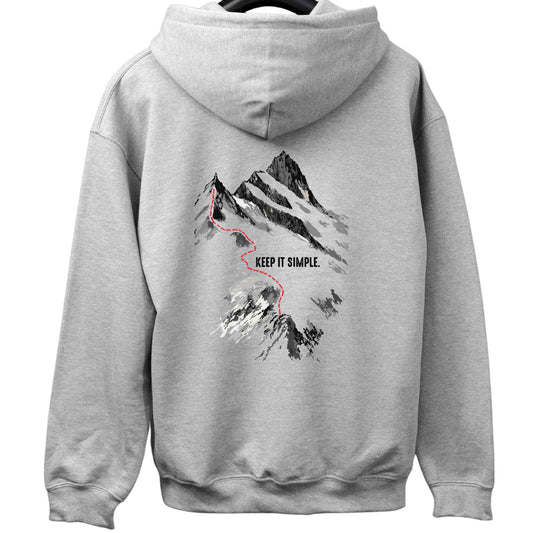 Simple Mountain Back-Print Hoodie