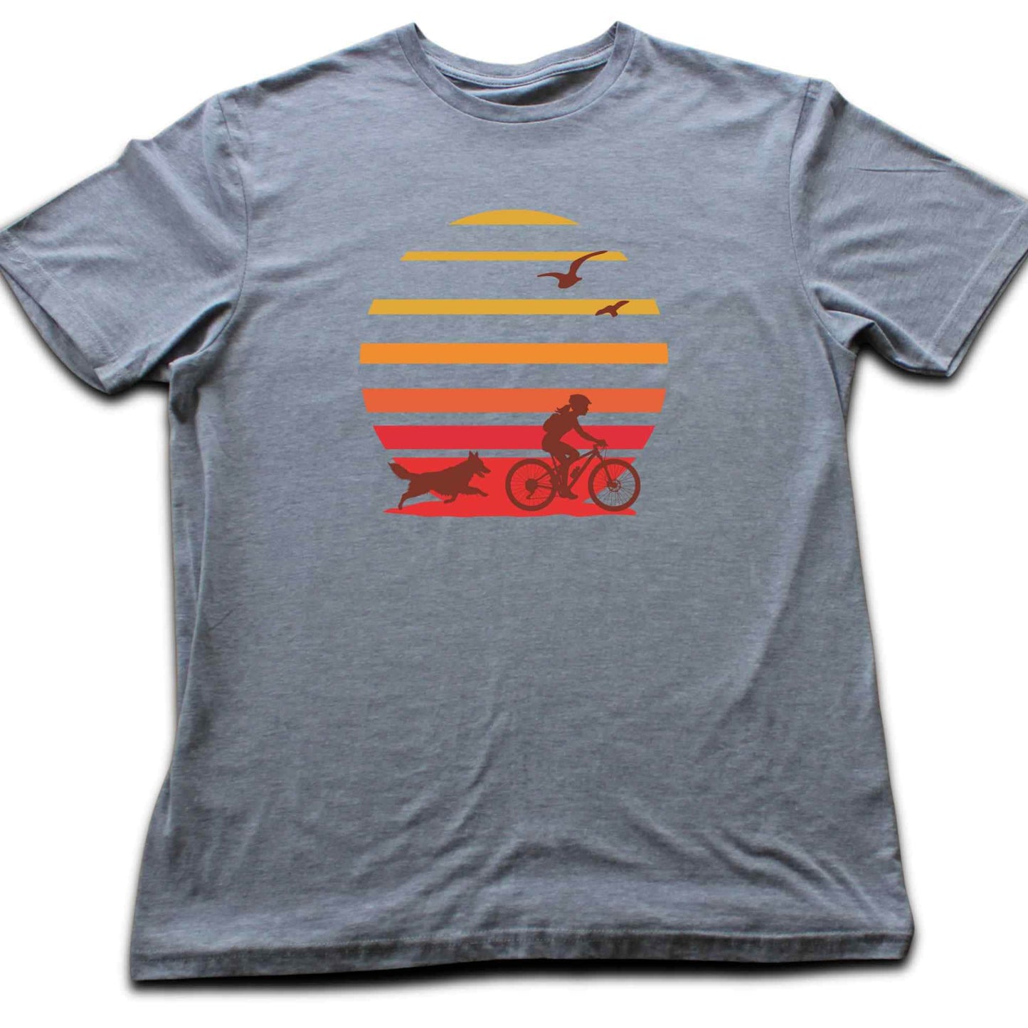 Biking Girl And Dog Colors T-shirt