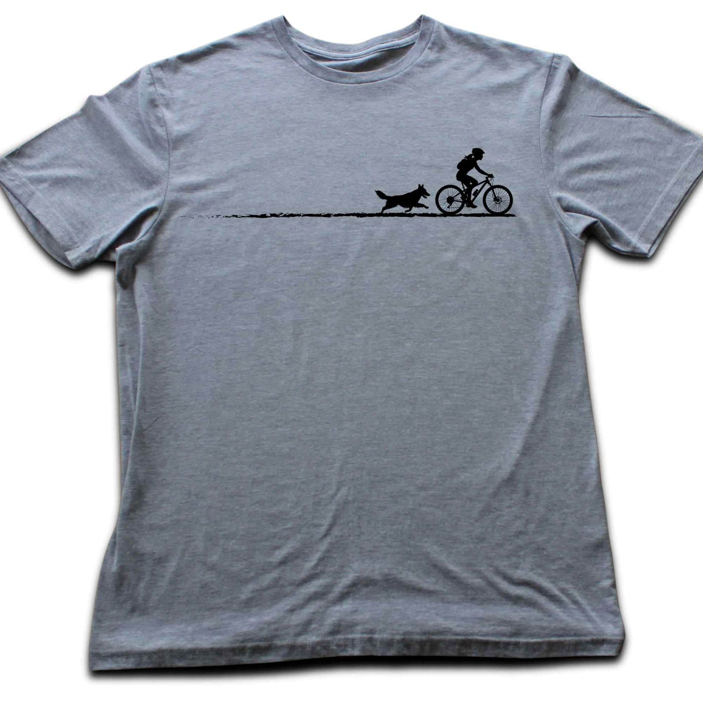 Biking Girl And Dog Path T-shirt