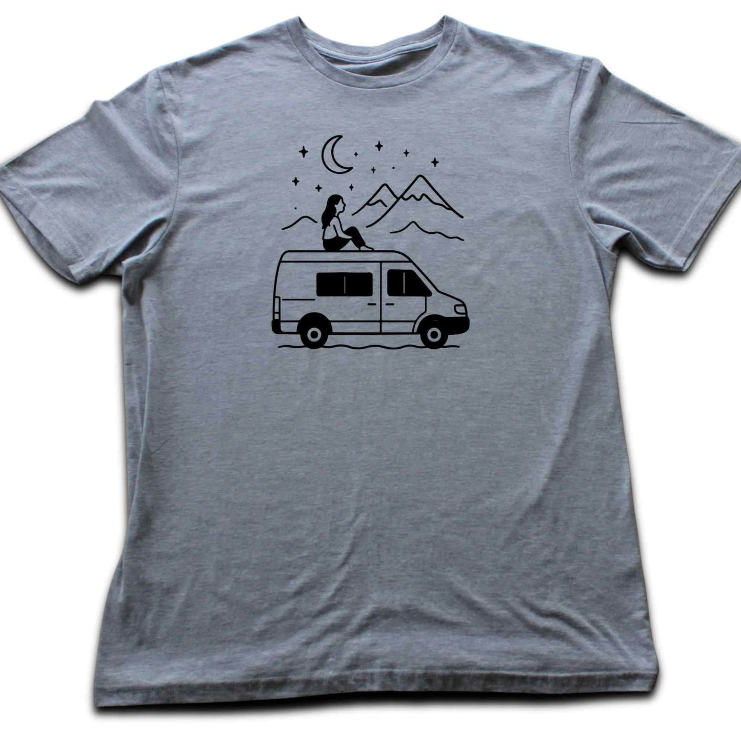 Van Night Landscape Girl T-shirt