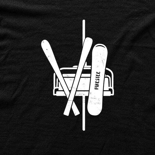 Ski And Snowboard Chair T-shirt - Black - hero