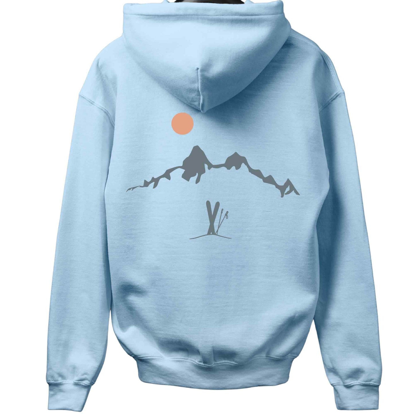 Ski Mountain Landscape Back-Print Hoodie