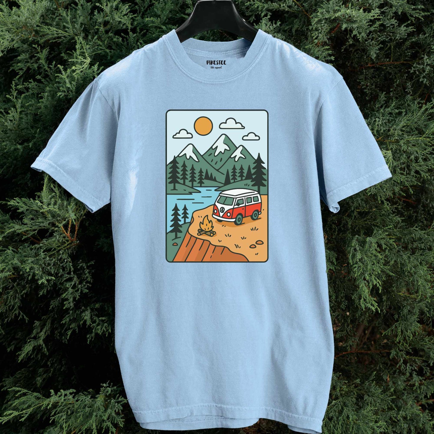 Cartoon Van Landscape T-shirt