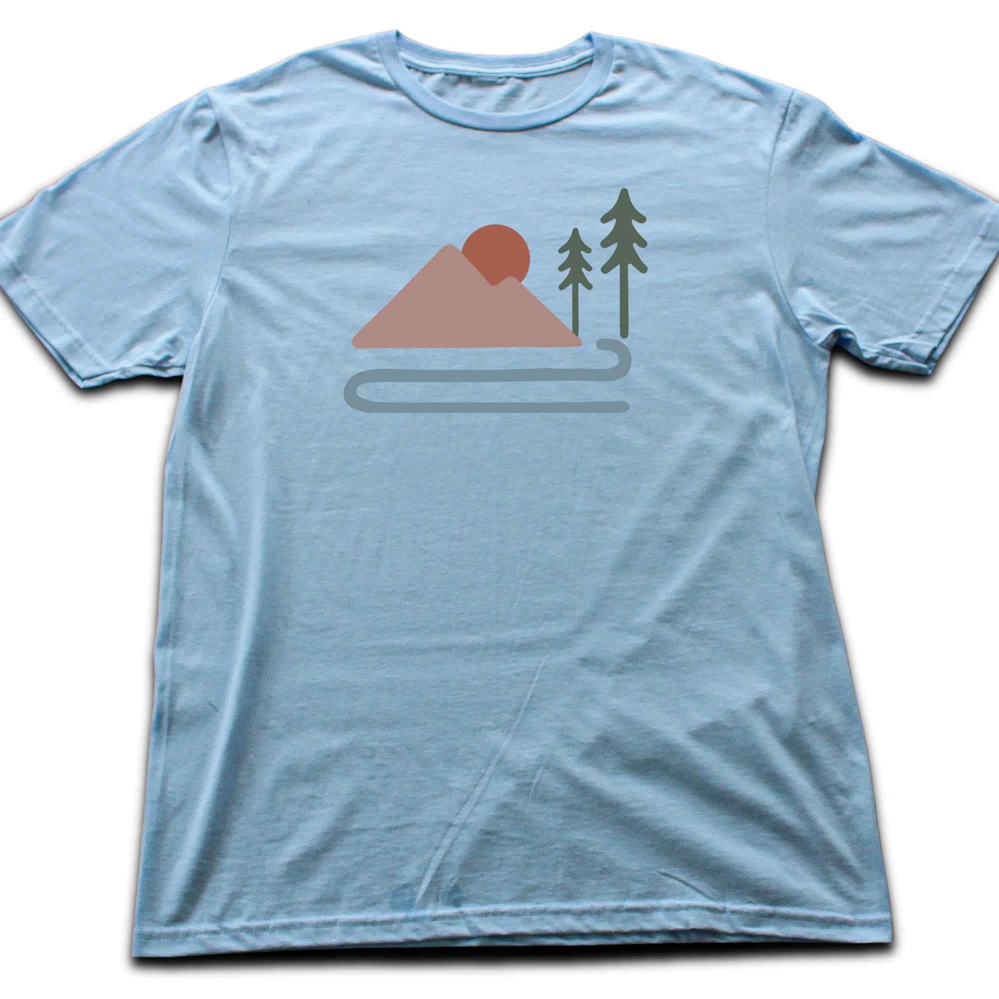 "Mountain River Art" graphic T-shirt