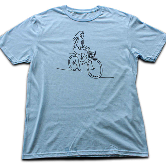 Cycling Line Art Girl T-shirt