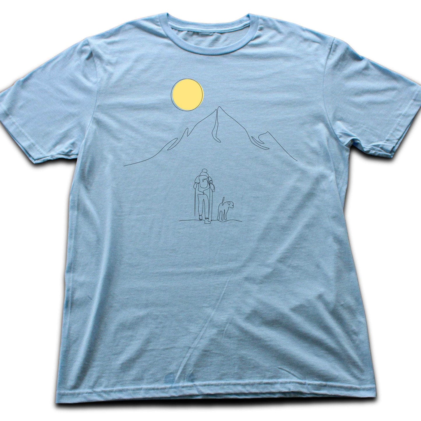 Line Art Hiker And Dog T-shirt