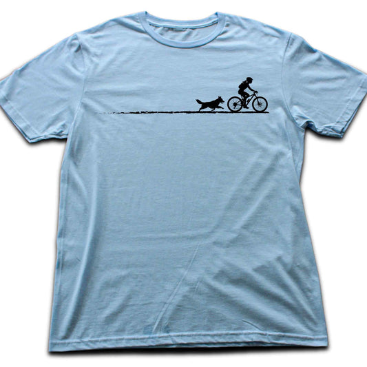 Biking Girl And Dog Path T-shirt