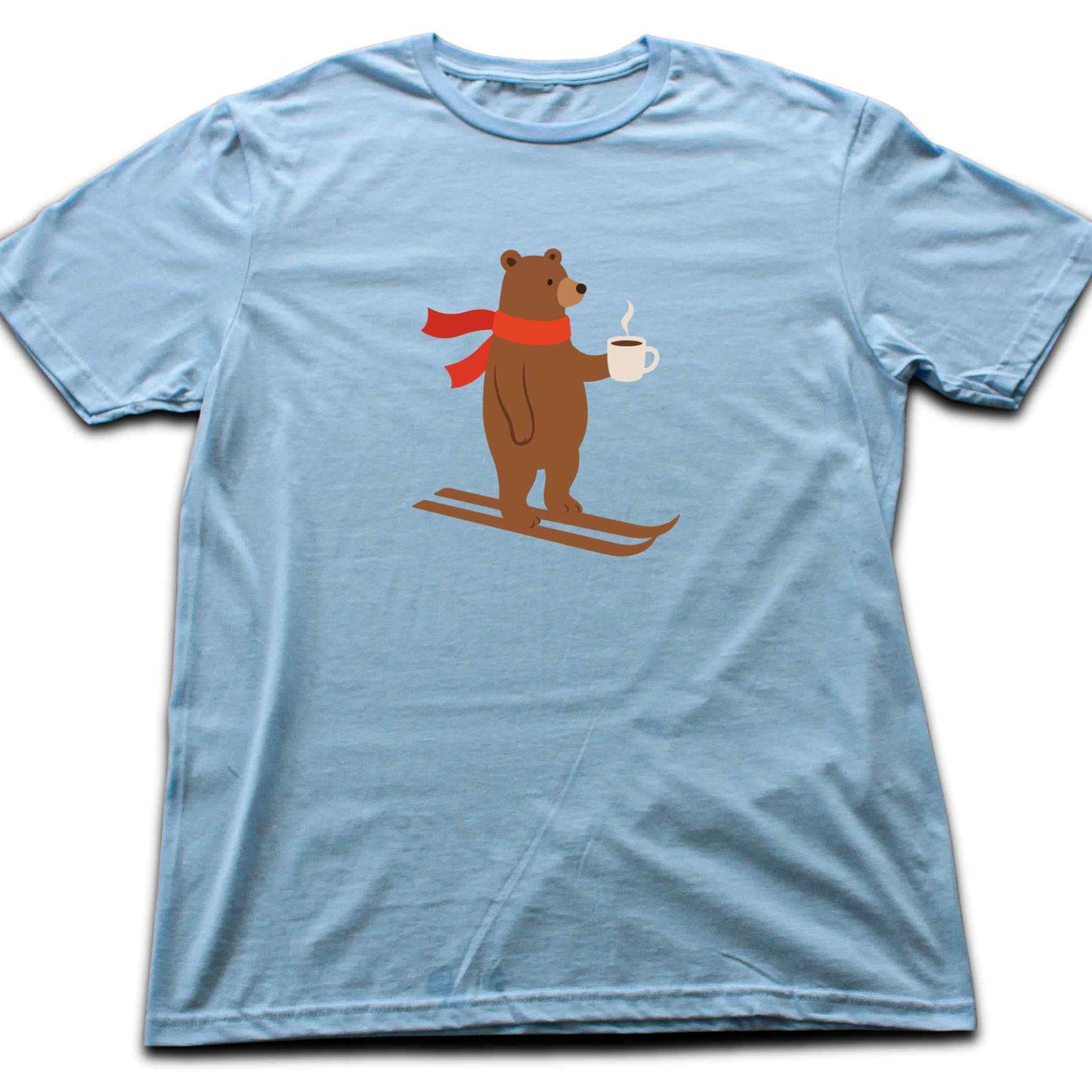 Skiing Coffee Bear T-shirt