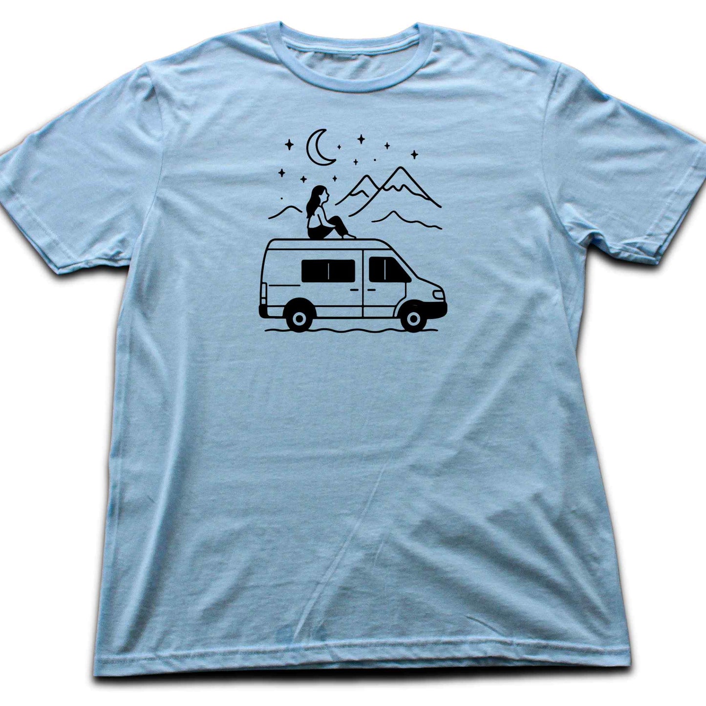 Van Night Landscape Girl T-shirt