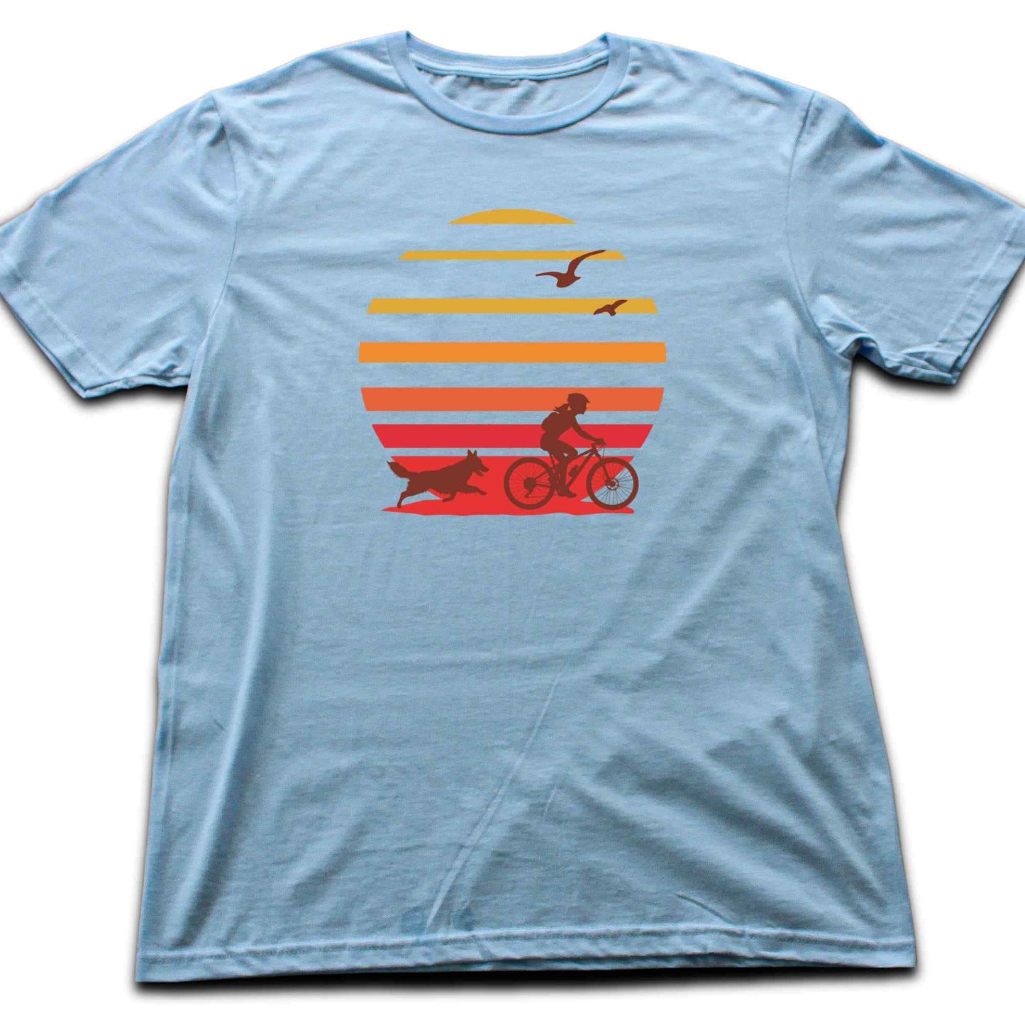 Biking Girl And Dog Colors T-shirt