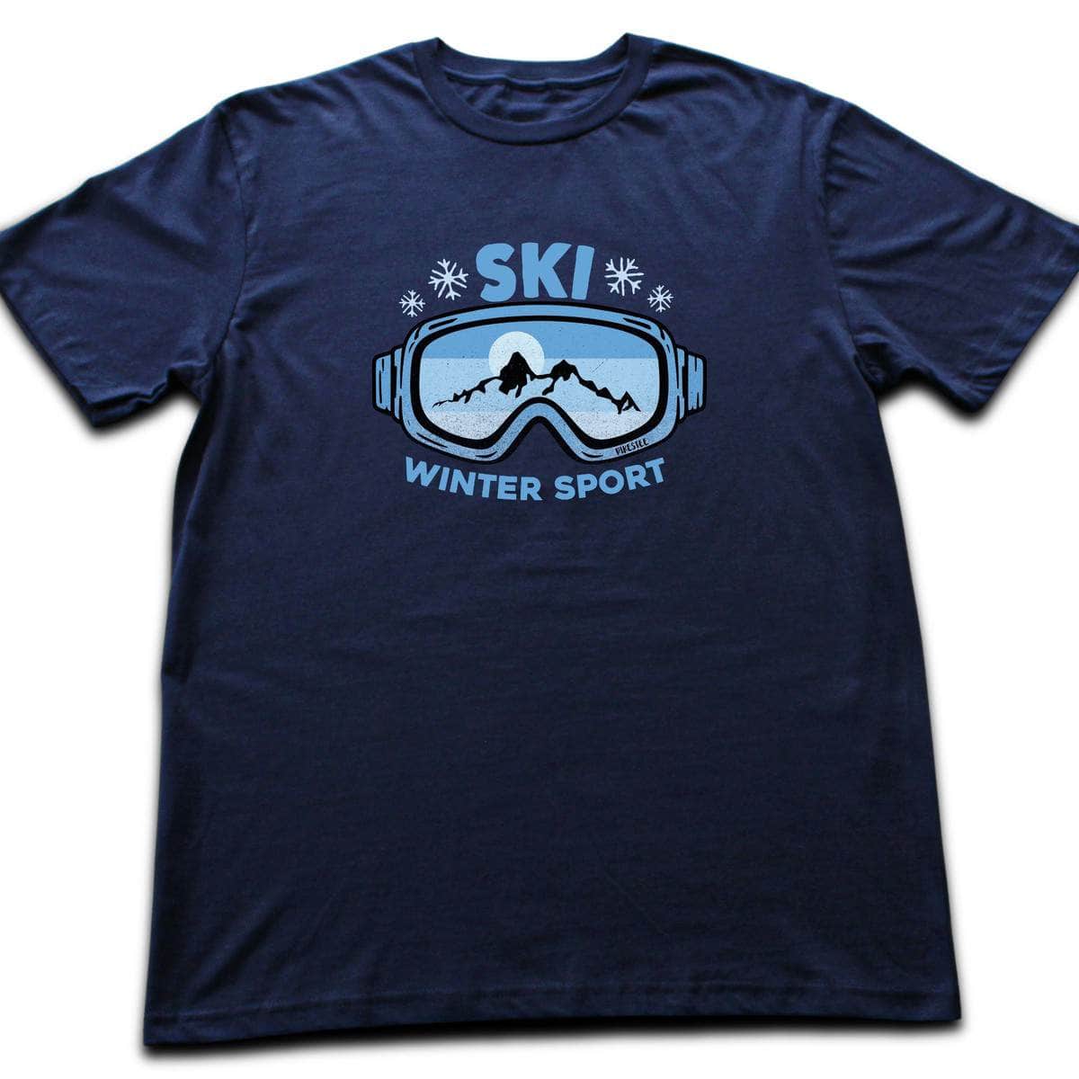 Ski Mask Winter Sports T-shirt - Navy