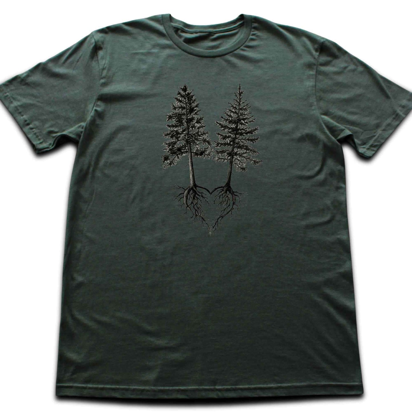 Pine Trees Roots Heart T-shirt