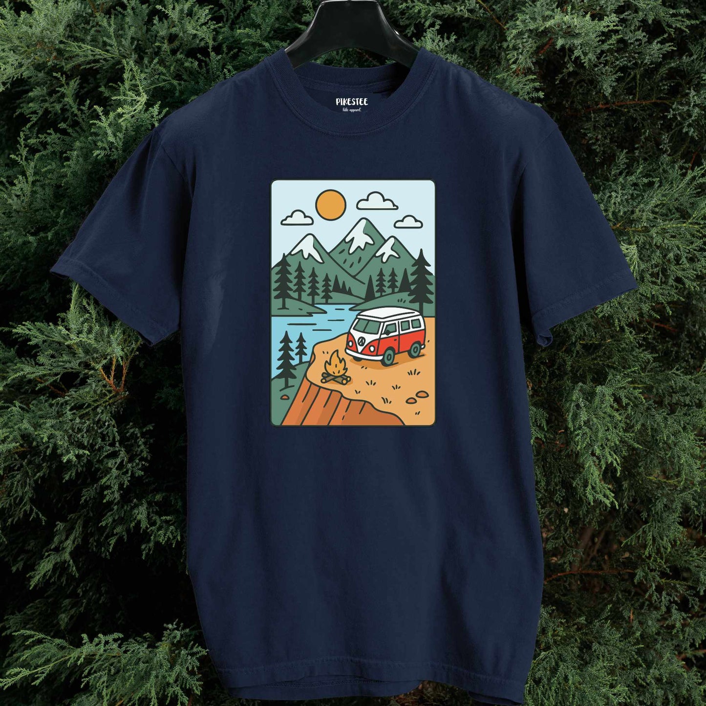 Cartoon Van Landscape T-shirt
