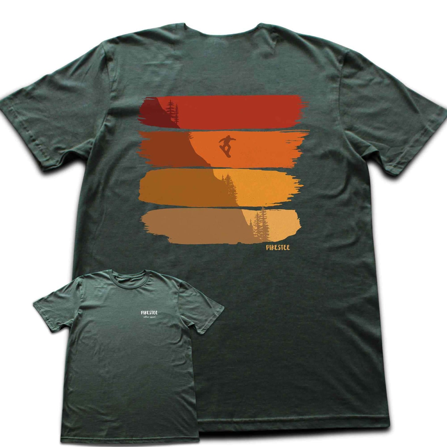 Back Print Gradient Snowboard Colors T-shirt