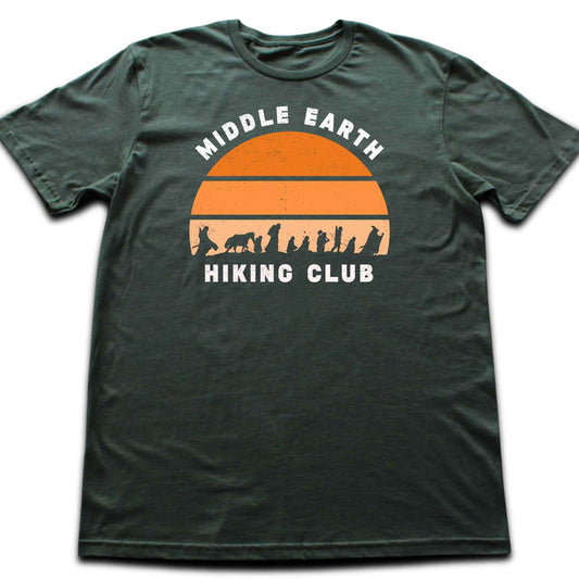 "Middle Earth Hiking Club" White Graphic T-shirt