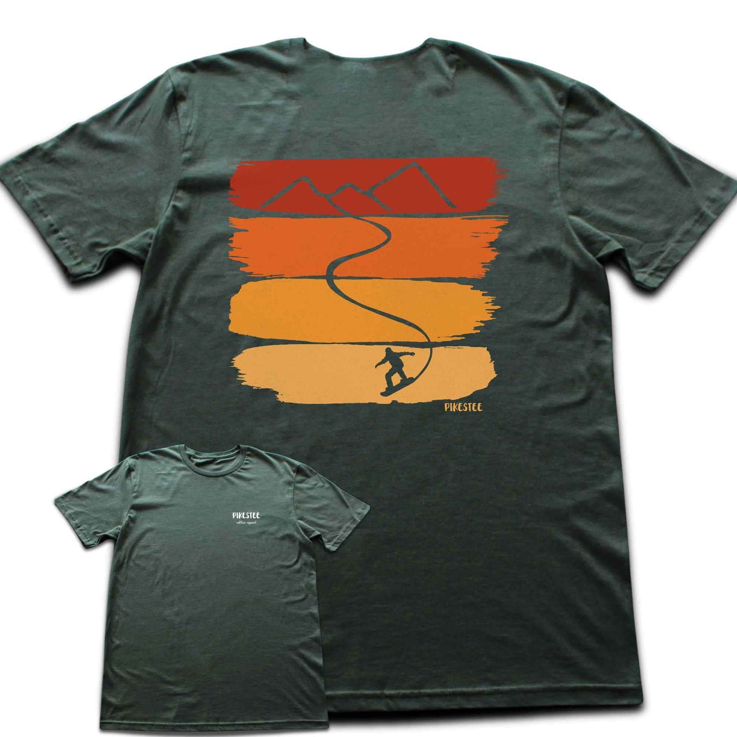 Back Print Gradient Snowboard Path T-shirt
