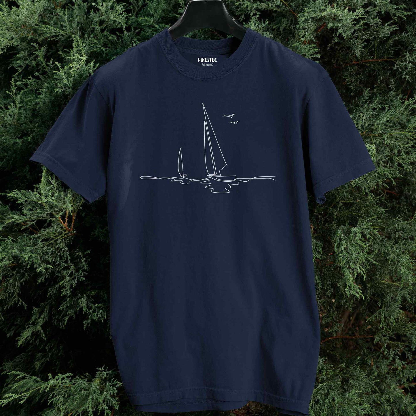 Two SailBoat Line Art T-shirt