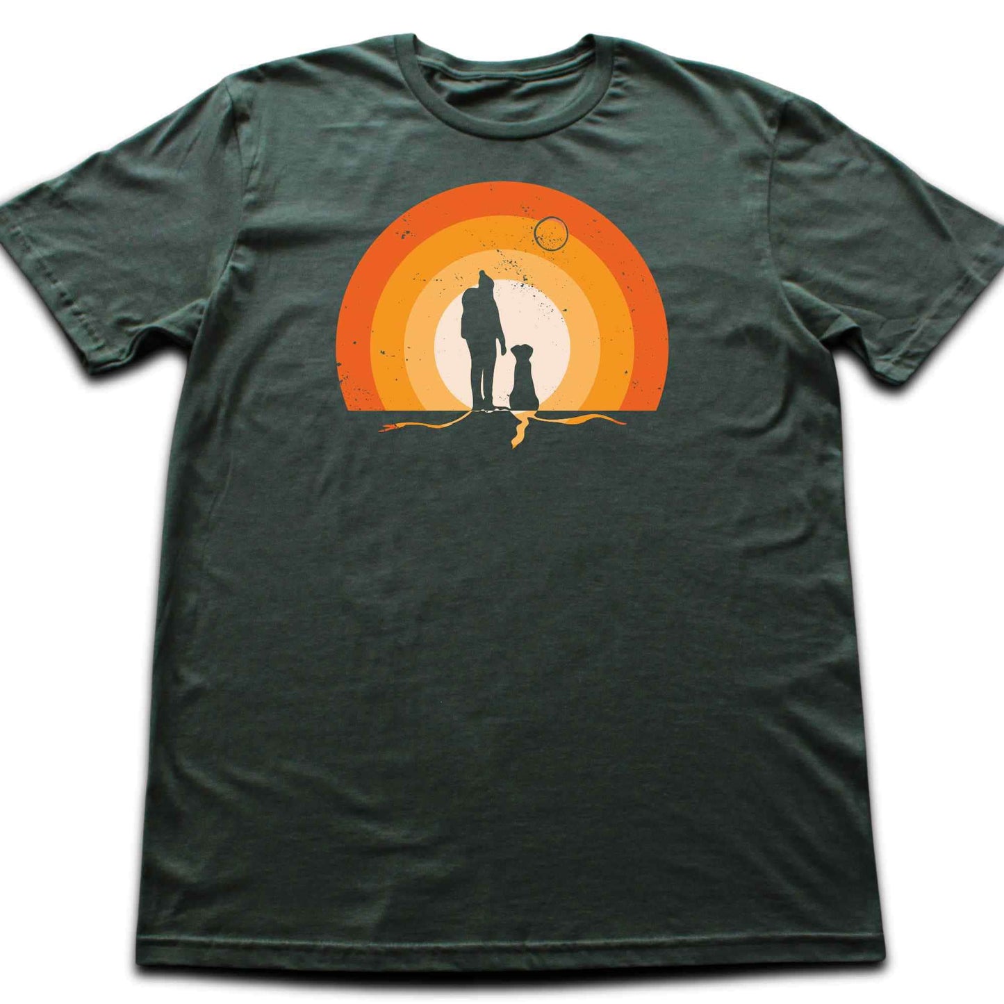 Girl and Dog Colorfull Landscape T-shirt
