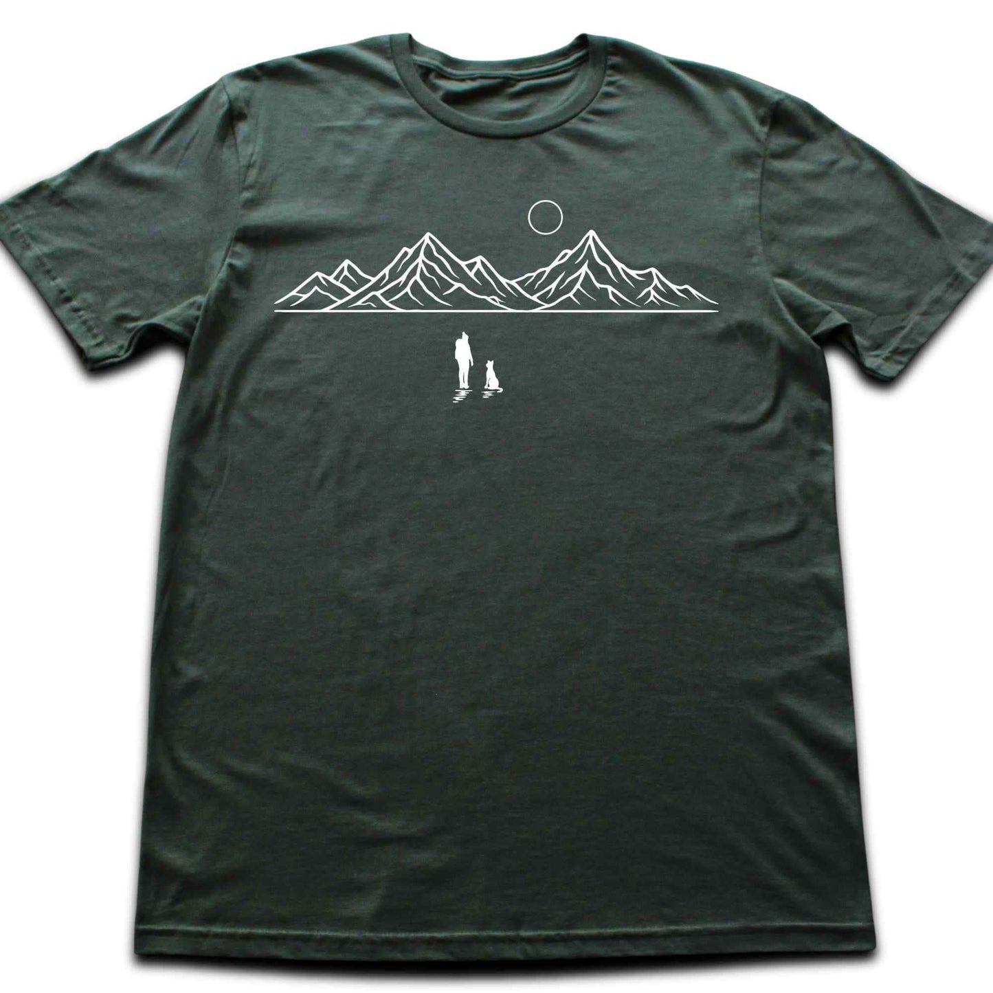 Mountains Girl And Dog T-shirt