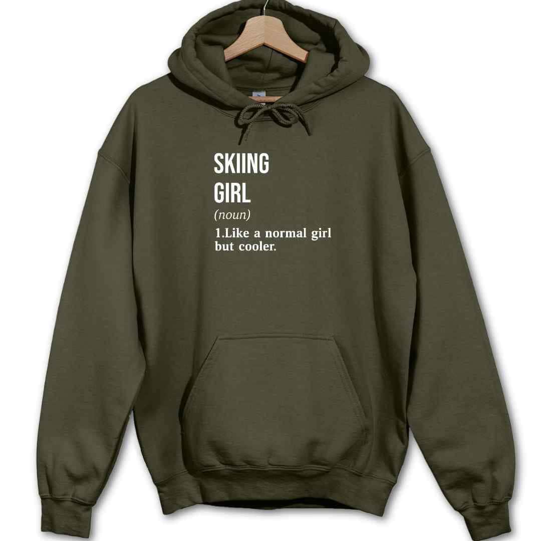 Skiing Girl Definition Hoodie