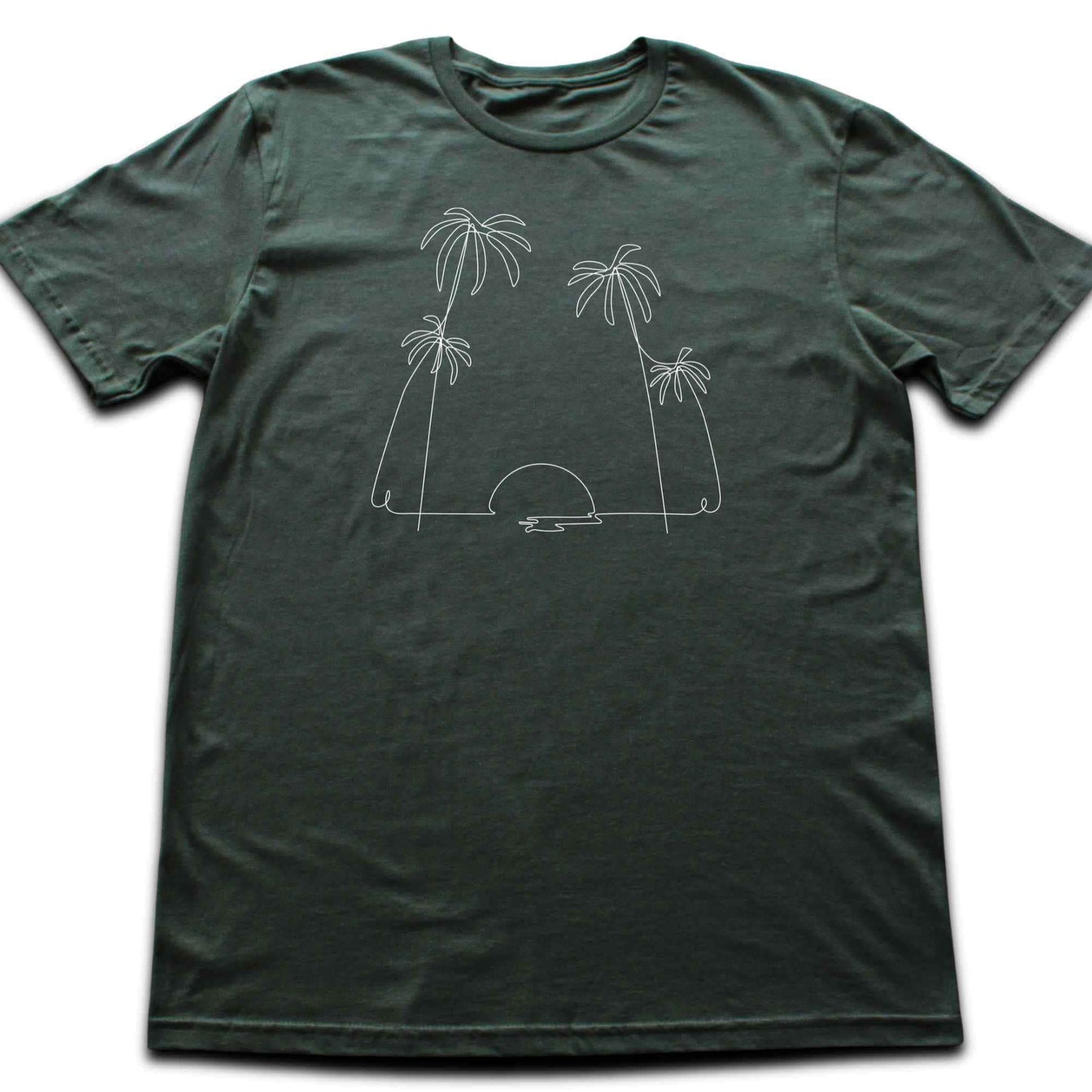 Line Art Palm Tree Sun T-shirt