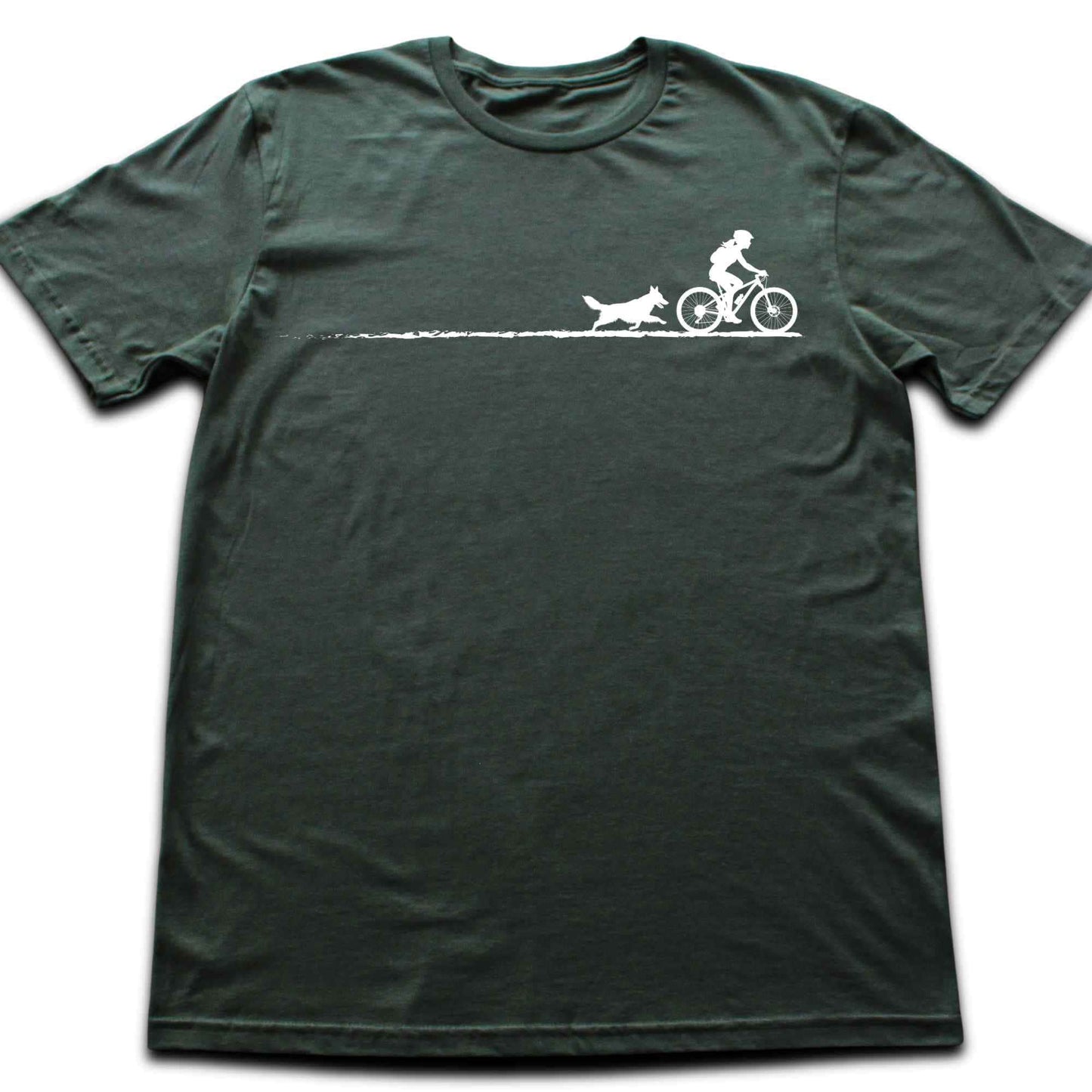 Biking Girl And Dog Path T-shirt