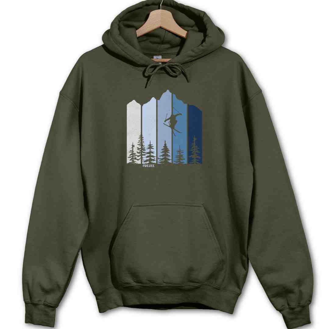Mountain Ski Silhouette Hoodie