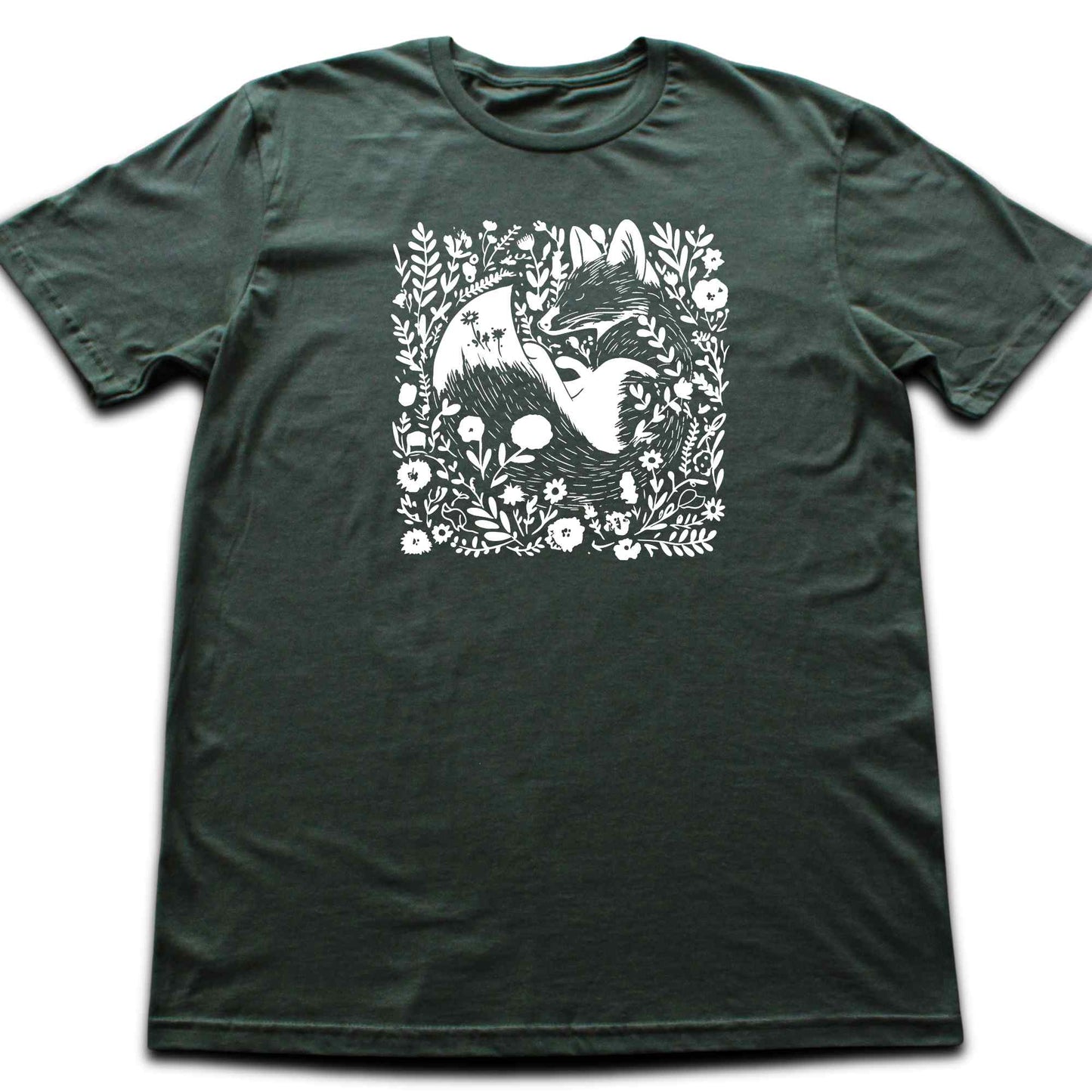 Fox Floral Patern T-shirt
