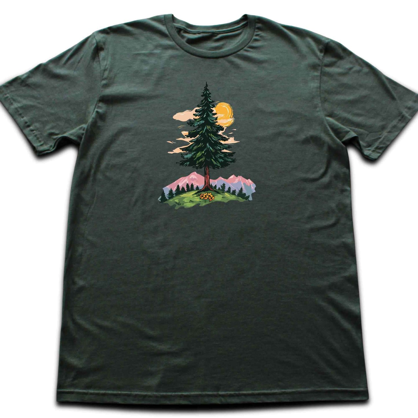 Colorfull Tree Mountain Landscape T-shirt