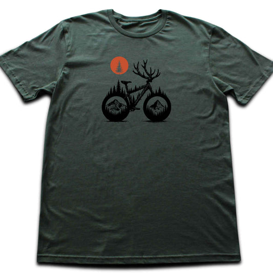 Deer Bike Landscape T-shirt