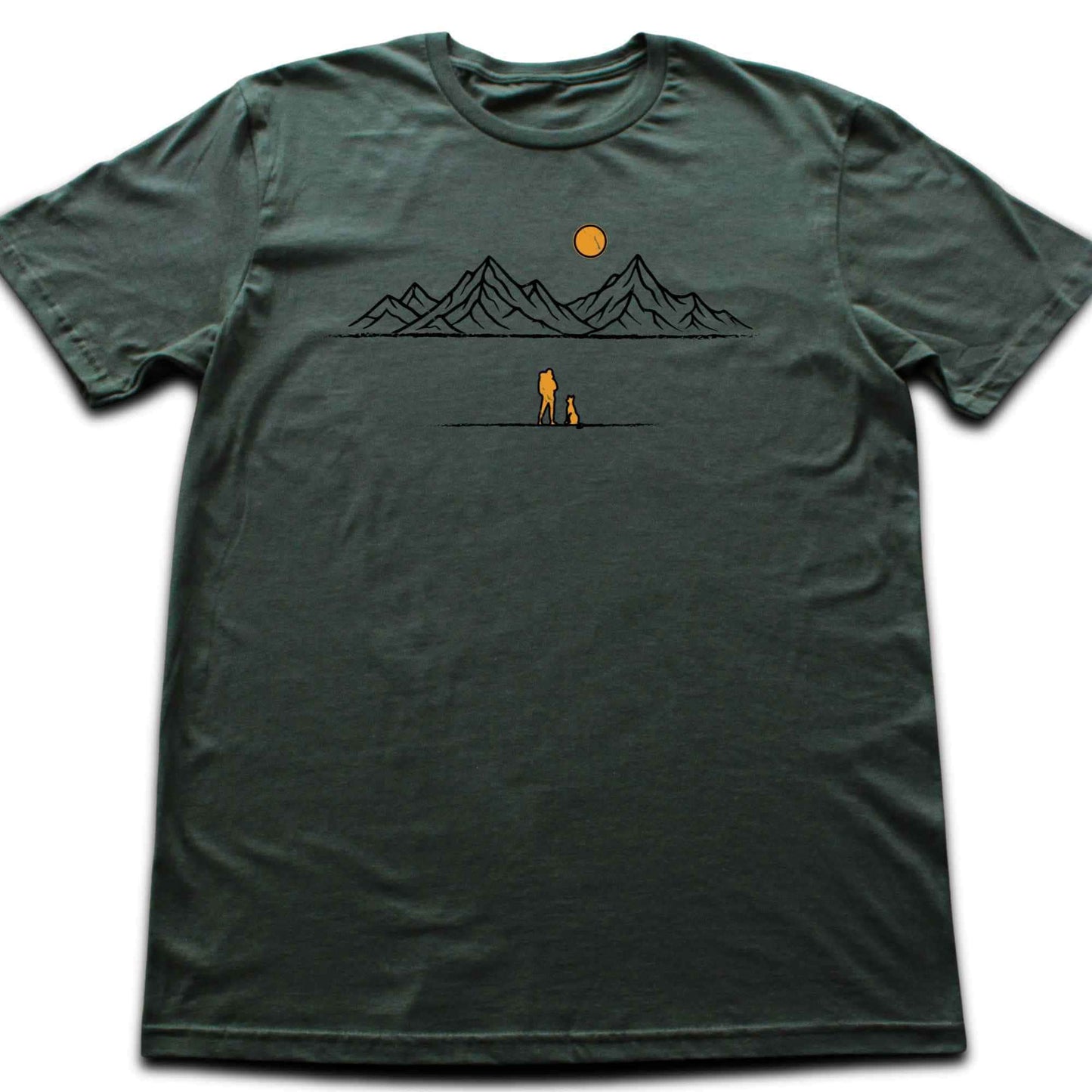 Mountains Man and Dog T-shirt