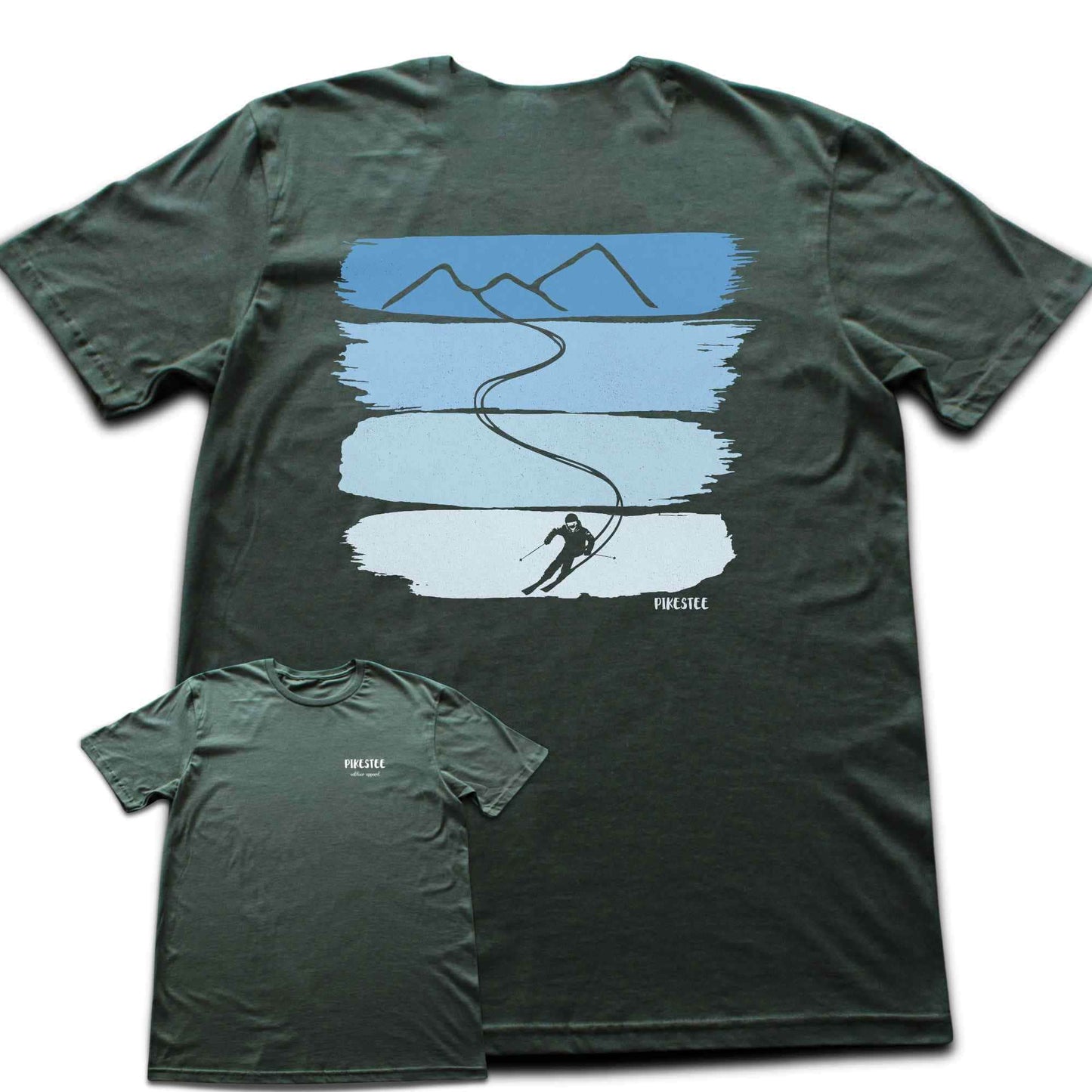Back Print Gradient Ski Path T-shirt