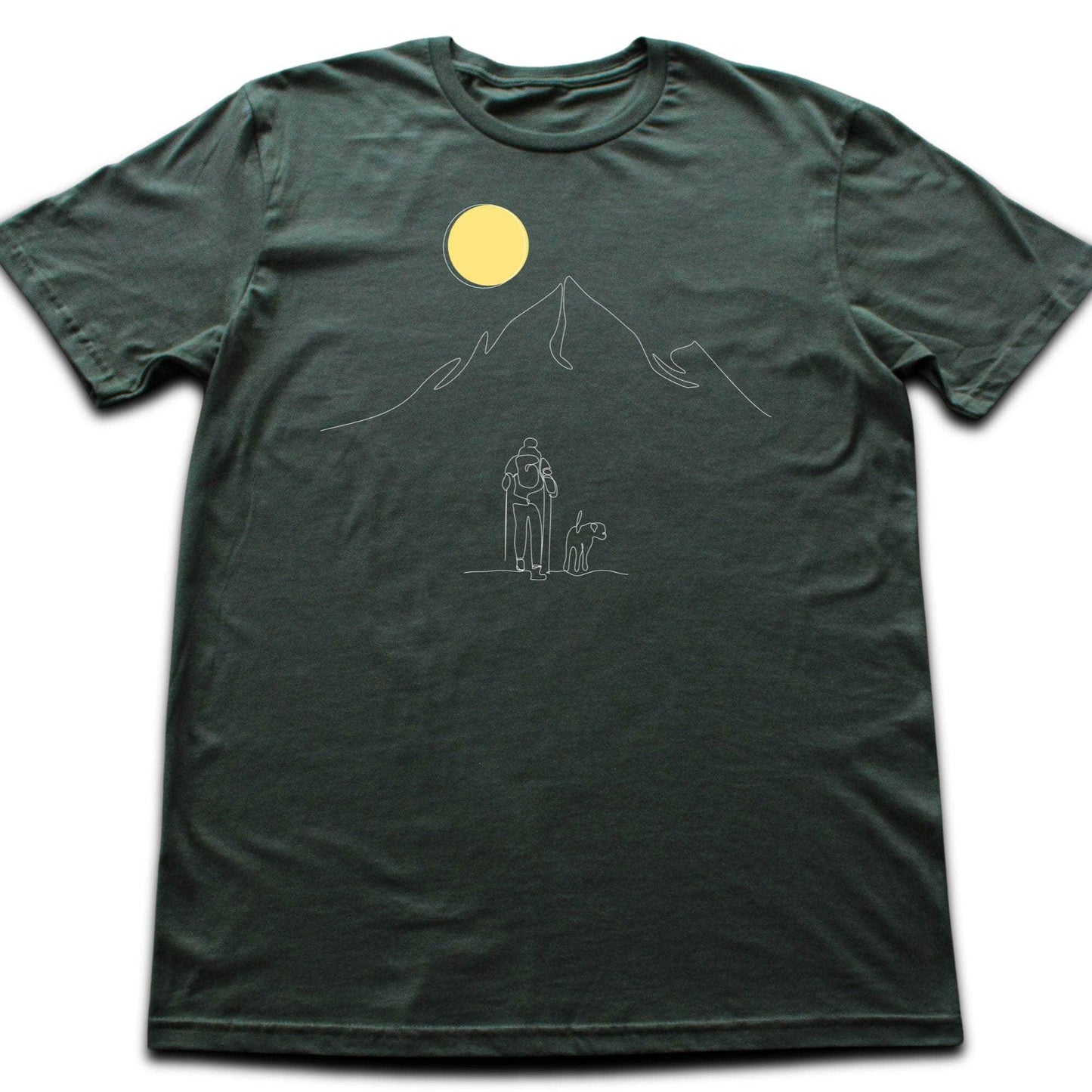 Line Art Hiker And Dog T-shirt