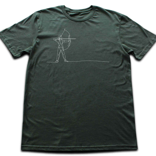 Archery Woman Line Art T-shirt