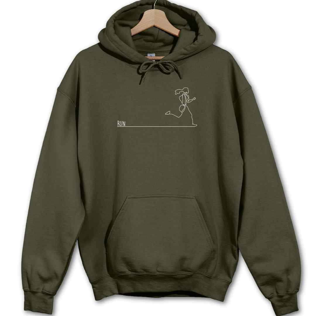 Line Art Running girl Hoodie