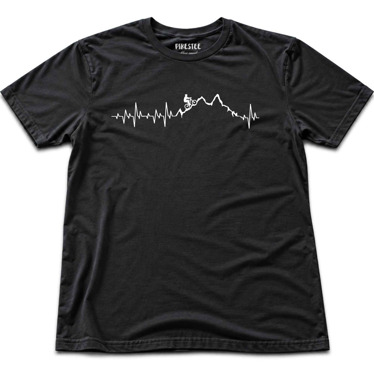 Mountain Biker Heart Beat T-shirt - Black