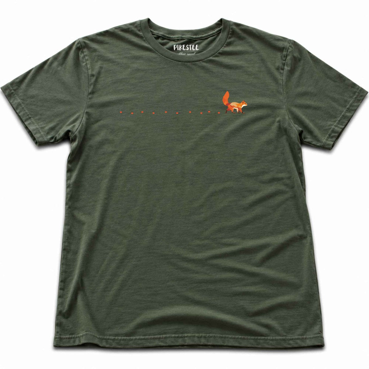 Colorfull Squirel Path T-shirt - Military Green