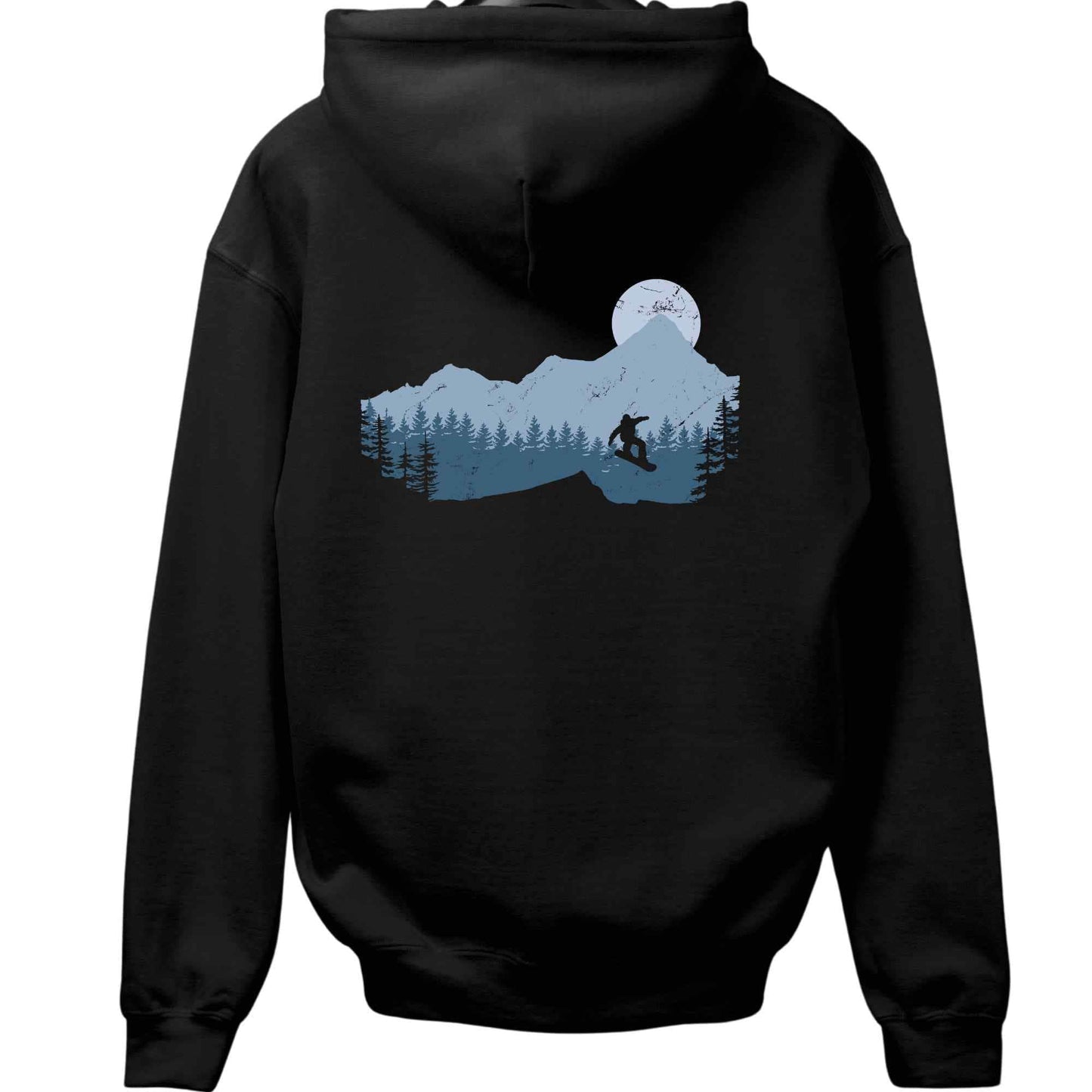 Snowboard Jump Landscape Back-Print Hoodie